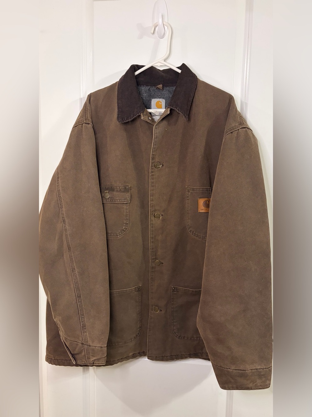 VTG Carhartt Jacket Chore Barn Coat Blanket Lined Mens 2XL Tall Brown C02CHT USA